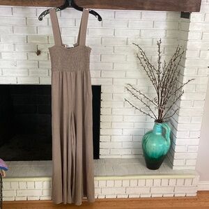 Free People Beach tan jumpsuit . Barely worn, so comfy!